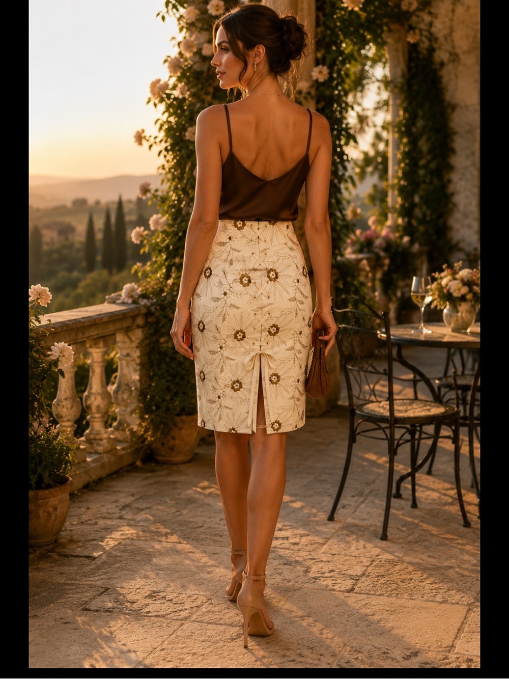 Nanette Lepore Y2K Embroidered Floral Lace-Up Pencil Skirt Size 6 - Picture 6 of 13